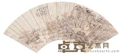 金铎 秋谿野航 扇面 